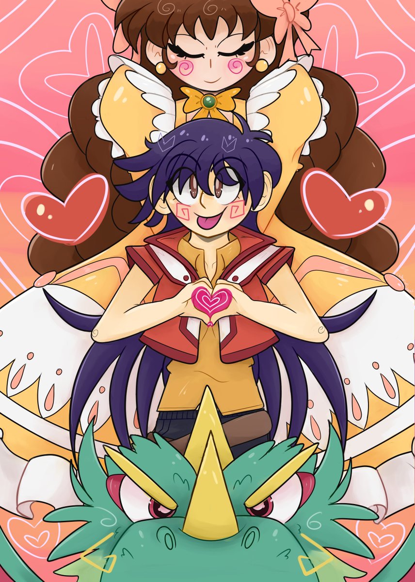 My full piece for <a href="/YGOLadies/">Yu-Gi-Oh Ladies Zine @ SHIPPING!</a> !! It was wonderful to draw Blair/Rei in such lovely colours!! ❤️❤️ 

#yugioh