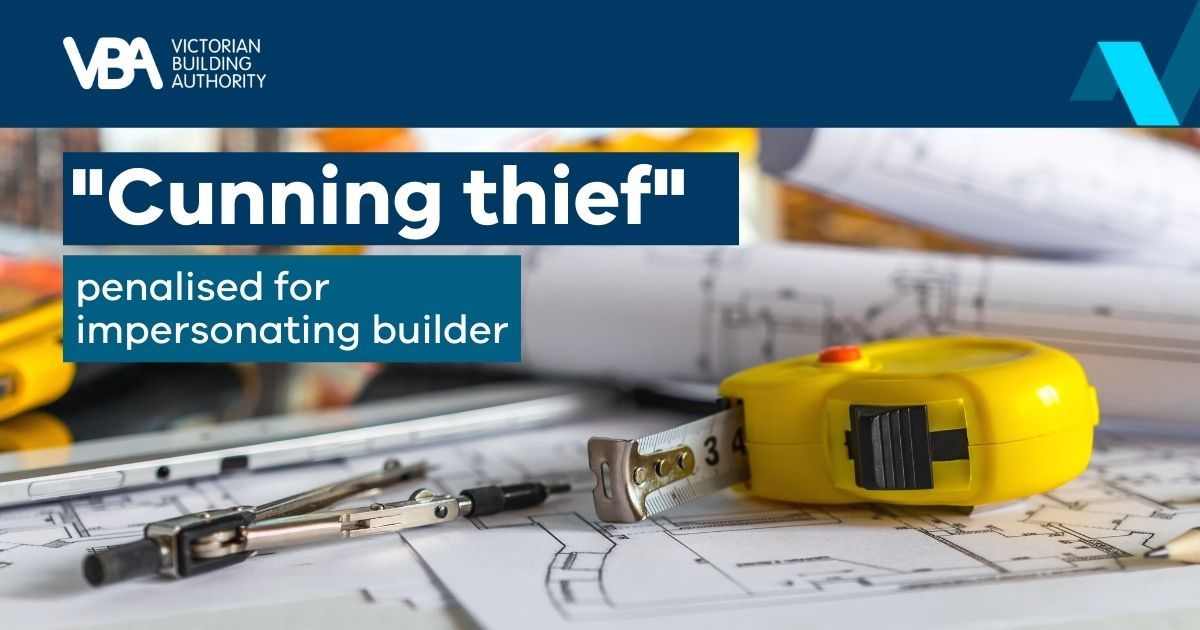 A Victorian woman has pleaded guilty in the Melbourne Magistrates’ Court to pretending to be a registered builder and has been fined $8,000.

Read more: go.vic.gov.au/ENp0Rz