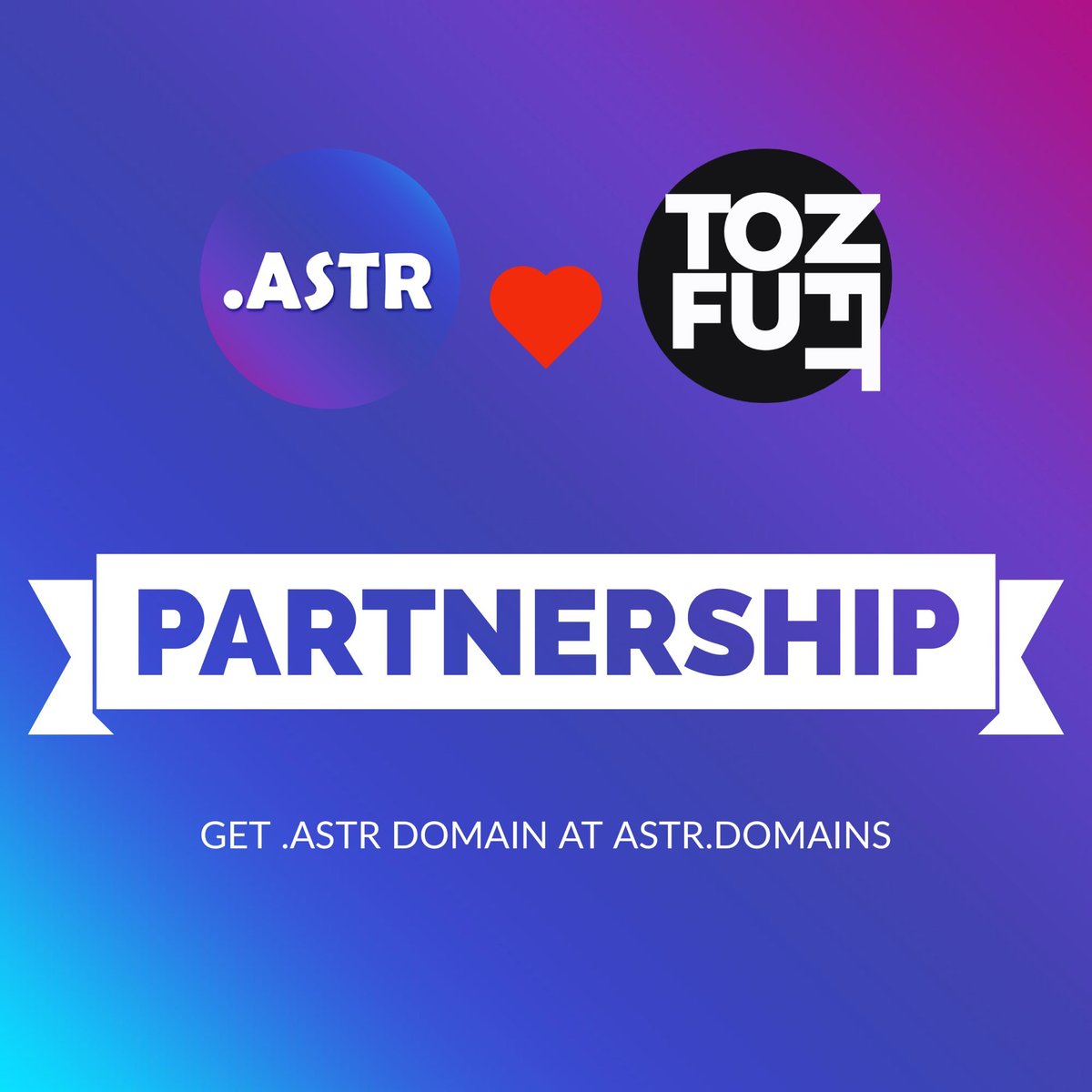 tofuNFT's tweet photo. 📢GIVEAWAY ALERT!!!! 
Happy partnership 
@astar_domains  - The First Astar Web3 Domains (.astr) on @AstarNetwork

Prize: 10 .astr domains 10 spots
To win:
✅Follow 
@astar_domains
 + 
@tofuNFT

✅💖 + Retweet 
✅Tag 3 friends
#Giveaway will run for 1 week🎁 https://t.co/of76DL91aA