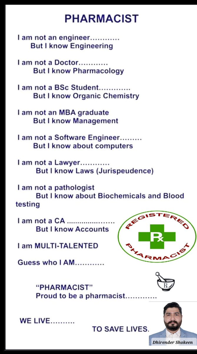 DhirenShokeen's tweet photo. #PharmacistUnity
Open your eyes ,
Open your arms ,
Understand the strength of
 you ,me and WE.
Let's be United .
💐💐💐 https://t.co/I0yUmknMH0
