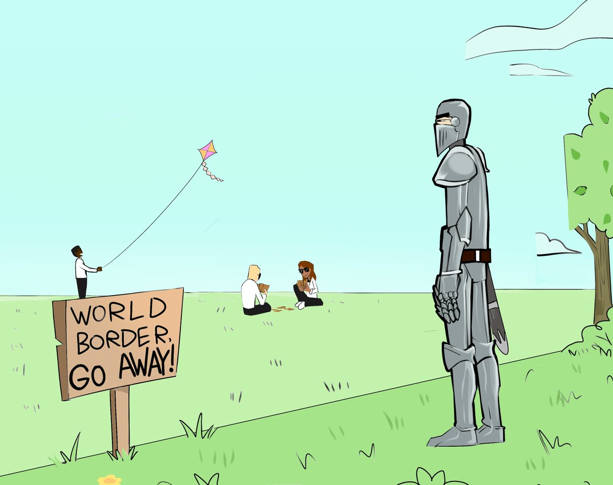Genfanad's tweet photo. Every #videogame has it... Perhaps #gamers in the near future will be able to step past that #worldborder and into the land beyond 😔✊ https://t.co/OthRnnVKLG