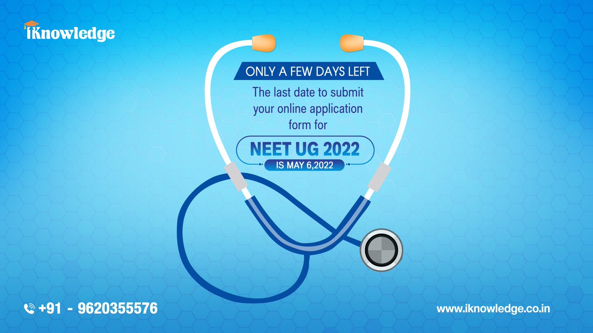 iknowledgeindia's tweet photo. Fill your NEET UG 2022 application today. The last day for the online application submission is May 6, 2022. The online payment must be completed before May 7, 2022.
#neet #neetug #neetugdate #neetapplicationform #neetexam https://t.co/PTR0MobdG9