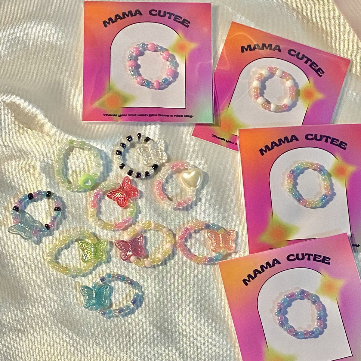 mamaacrxm's tweet image. 𐬹𓈒✿ bead ring 💍𓈒⤾

🍒 ดอกไม้,มีจี้ 10฿ / สีๆสลับ 5฿

📁◌ สามารถสั่งทำได้ 🗯

𓈃 REG 30฿ / EMS 50฿ ⊹ 🛒

#รับทําของแจก #แหวนลูกปัด #ลูกปัด #แหวน #รับทําgiveaway #รับทำของเเถม  #ของขวัญปัจฉิม #รับทําของแจก