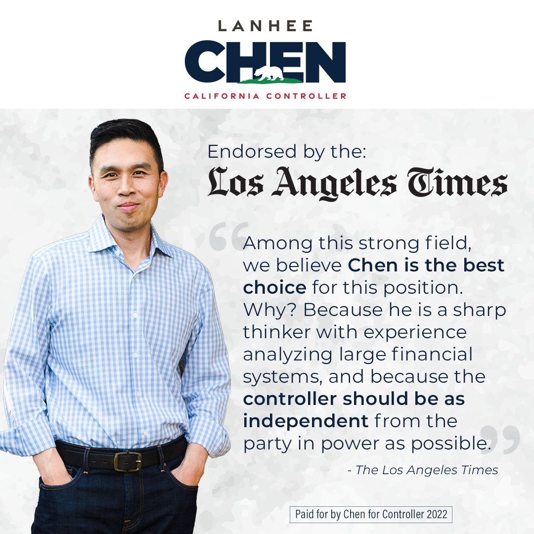 Endorsement: Lanhee Chen for California controller - Los Angeles Times