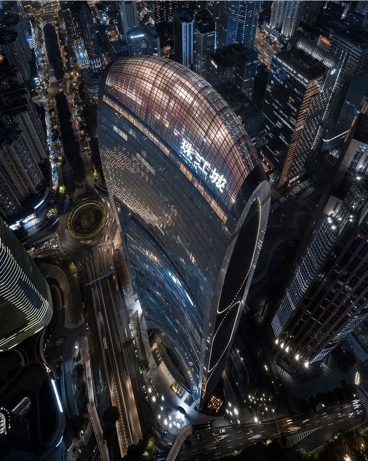 An arbitrary arial pic of a building I worked on at <a href="/SOM_Design/">Skidmore, Owings & Merrill</a> in 2006, the Pearl River Tower in Guangzhou China. Best pic I’ve seen of it yet. Source: instagram.com/p/CcldbW3PMrI