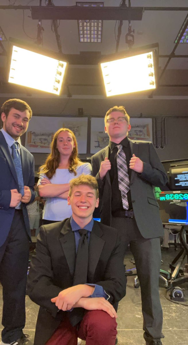 CusanoWeather's tweet photo. My last broadcast for the semester was last night. I can't wait to continue next semester! Shoutout to the 2 coolest news anchors I know @ThomasCafarella @parente_grace and @AlexJBrooks_  with sports!!! https://t.co/vc0LMWoAbL