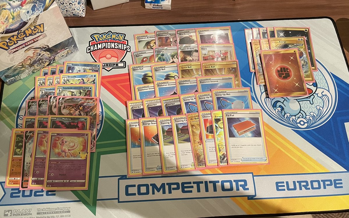 55th place at EUIC, I want to thank <a href="/IsaiahBradner/">Isaiah Bradner</a> and <a href="/BokhariJustin/">Justin Bokhari</a> for the countless hours of prep and <a href="/SSky57/">, the underwhelming Pokemon</a> for playing the deck with me. 4/4 points, 3/4
day 2, 2/4 Top 8. If that’s not crazy idk what is. Shoutout to them and all the friends this weekend! And <a href="/TcEvolutions/">TCEvolutions</a>