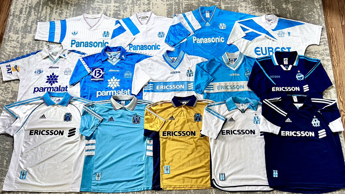😎 90's Marseille vibes ⚪🔵🟡

Missing a few but it's coming along nicely.

Have a favorite 👕?