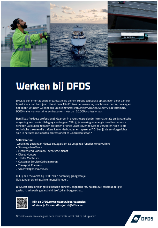 Wij zoeken collega's! Ben je op zoek naar een nieuwe uitdaging en spreekt één van deze functies je aan? Neem dan contact met ons op. Meer info vind je op dfds.com/en/about/jobs/… #DFDS
