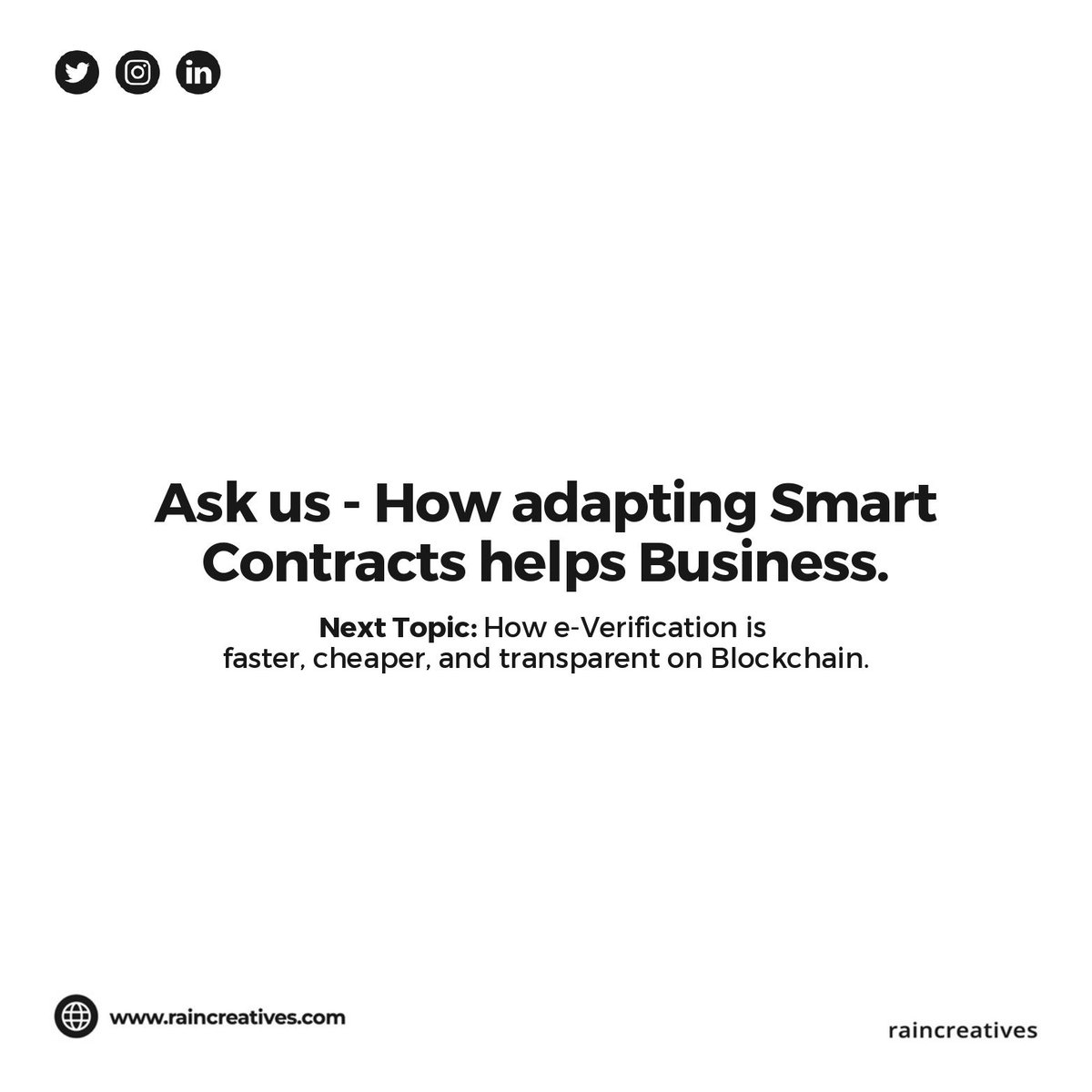 raincreatives's tweet image. InShorts Series: Smart Contracts - Part 2
•
#smartcontracts #smartcontractsdevelopment #blockchain #blockchaintechnology #blockchaindevelopment #itcompany #web3