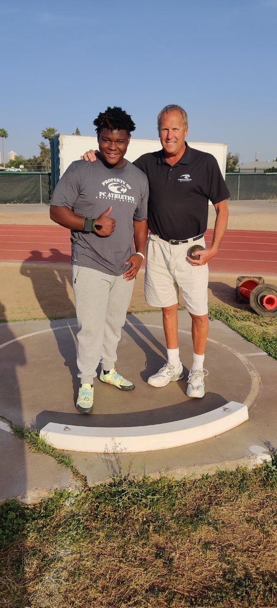 Generations: Jeremiah Smith and Pete Hamstra. Jeremiah broke his HS record. Phoenix Christian Preparatory School #GeauxCougars #CougarNow @jerahmia54
