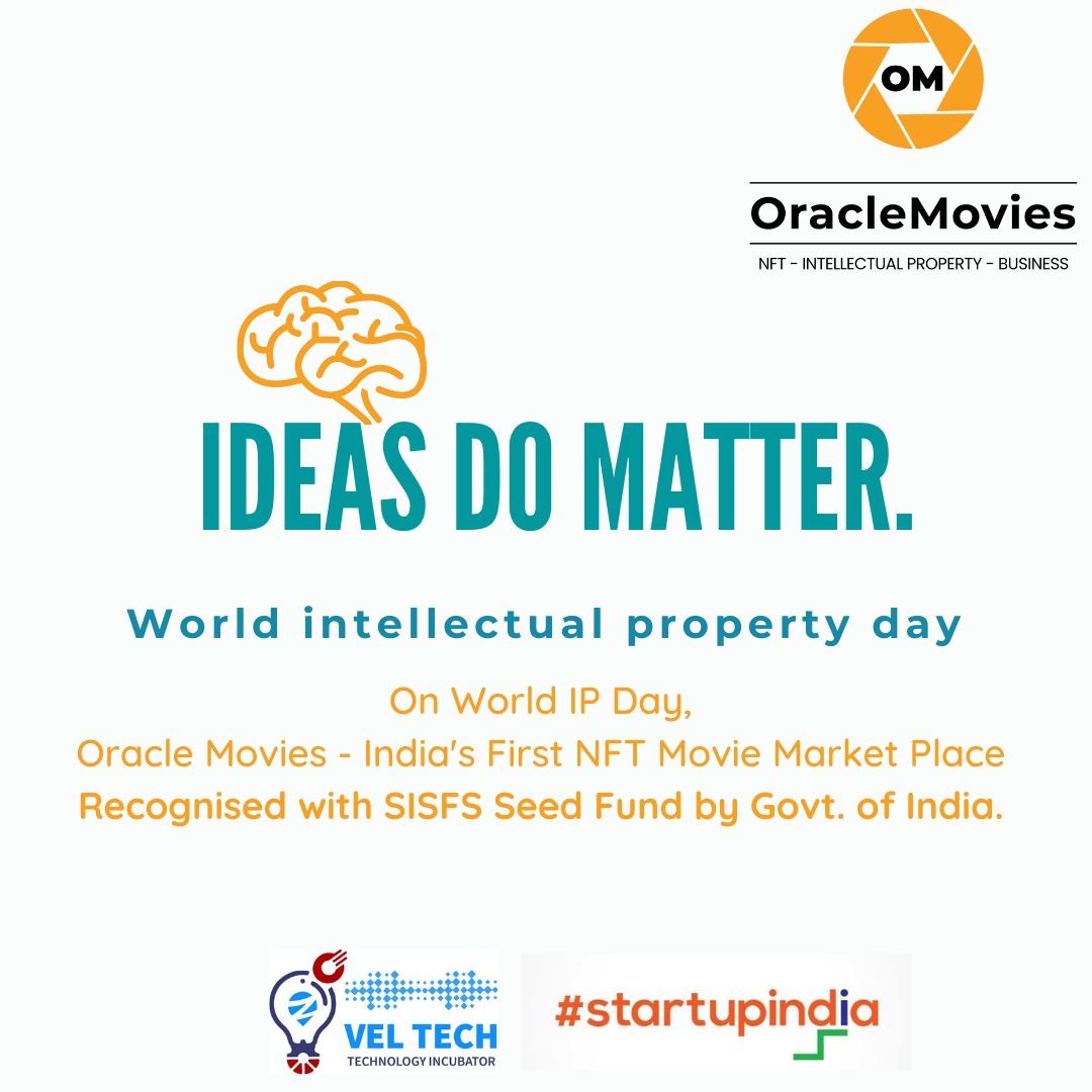 On #WorldIPDay, India's 1st NFT Movie Market Place @oraclemovies_ is happy to announce getting seed fund under Union government’s Startup India scheme. Around 1000 films are onboard with #OracleMovies

@gkacts @senthilnayagam @TBI_Veltech @startupindia @onlynikil #NFT #PanIndia