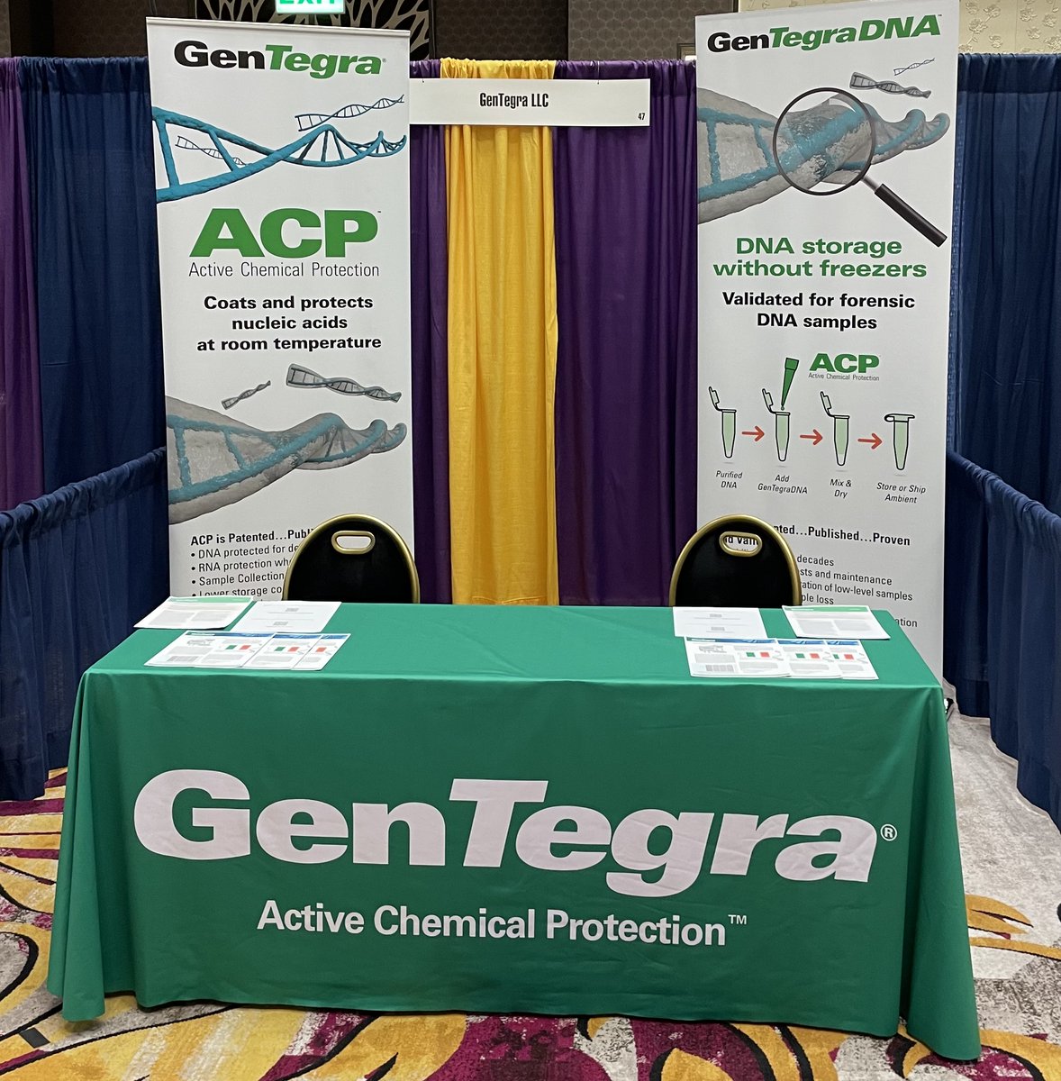 GenTegraLLC's tweet photo. Great 1st night of the exhibition at #ASCLD2022! Looking forward to more discussion of how GenTegra DNA can enable forensic labs store DNA at room temperature and help their labs GO GREEN!

#ASCLD2022 #forensics #forensicDNA #forensicscience #GenTegra https://t.co/w268l1IRZf