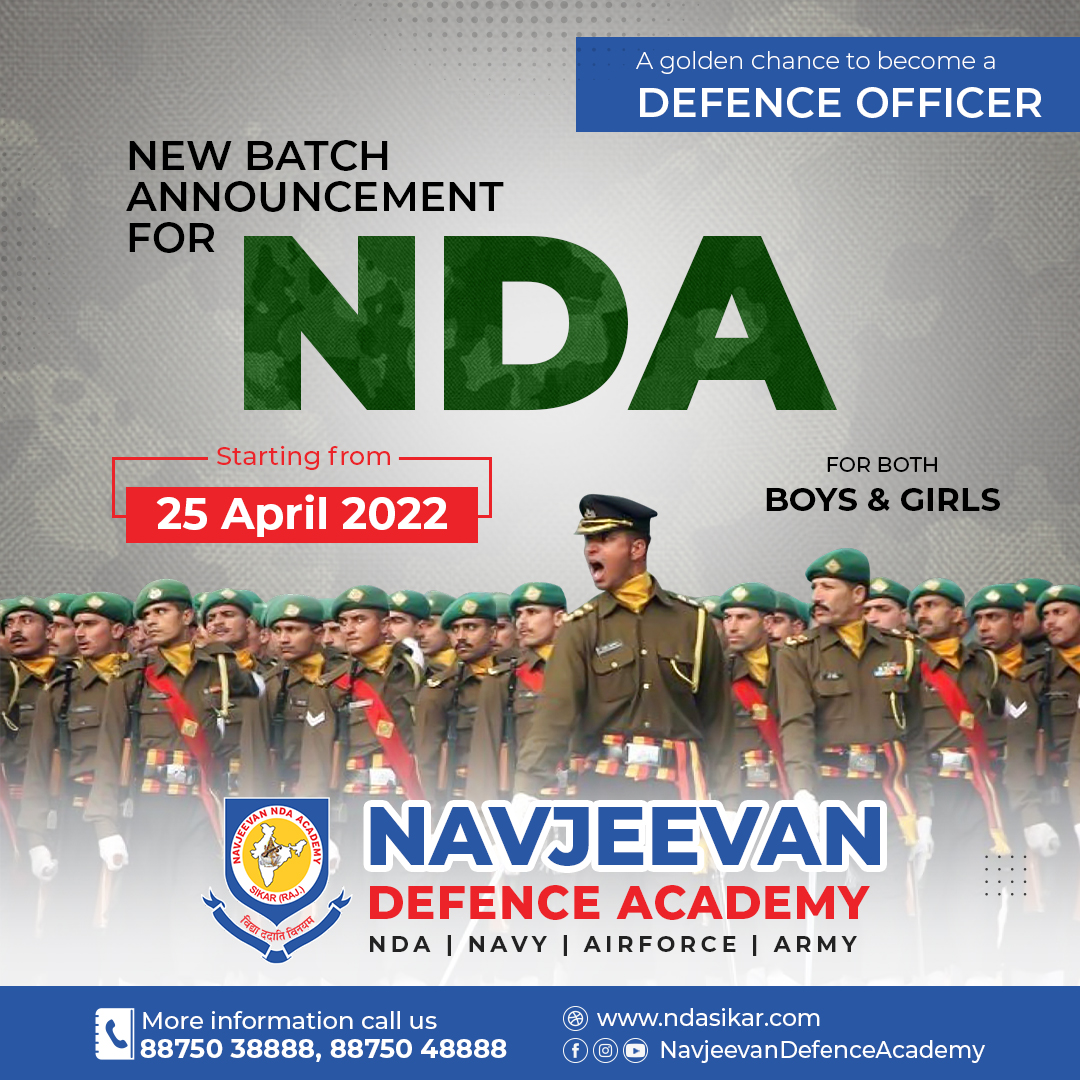 ndasikar's tweet photo. #newbatch
A #golden chance to become a #defence officer new batch starting from 25 April 2022 for boys & girls.
#nda2022 #Admission #ndabatch #Batch #student #students #newbatch2022 #navjeevansciencegroup #bestacademyinsikar #navjeevandefenceacademy #NDA #ndasikar #education https://t.co/mGB6S0Q7ET