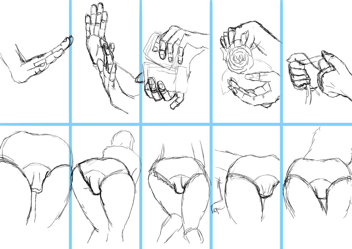 手と臀部の練習😃
#模写 