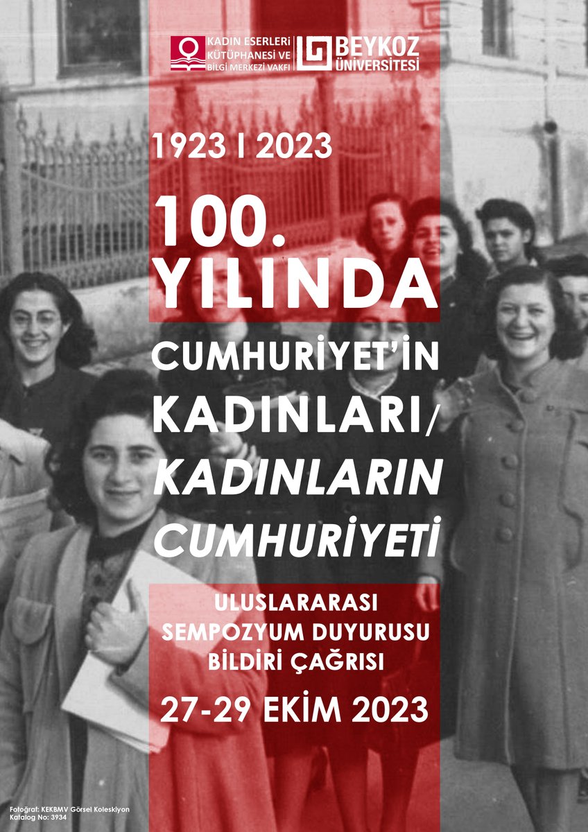 “100. Yılında Cumhuriyet’in Kadınları/Kadınların Cumhuriyeti” uluslararası sempozyumu 27-29 Ekim 2023'de Kadın Eserleri Kütüphanesi ve Bilgi Merkezi Vakfı ile Beykoz Üniversitesi işbirliğinde düzenlenecek. Başvuru bilgileri Haziran 2022'de duyurulacaktır.