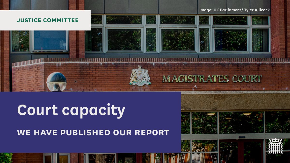 Today we have published our report on Court capacity. 📃 You can read it here: publications.parliament.uk/pa/cm5802/cmse…
