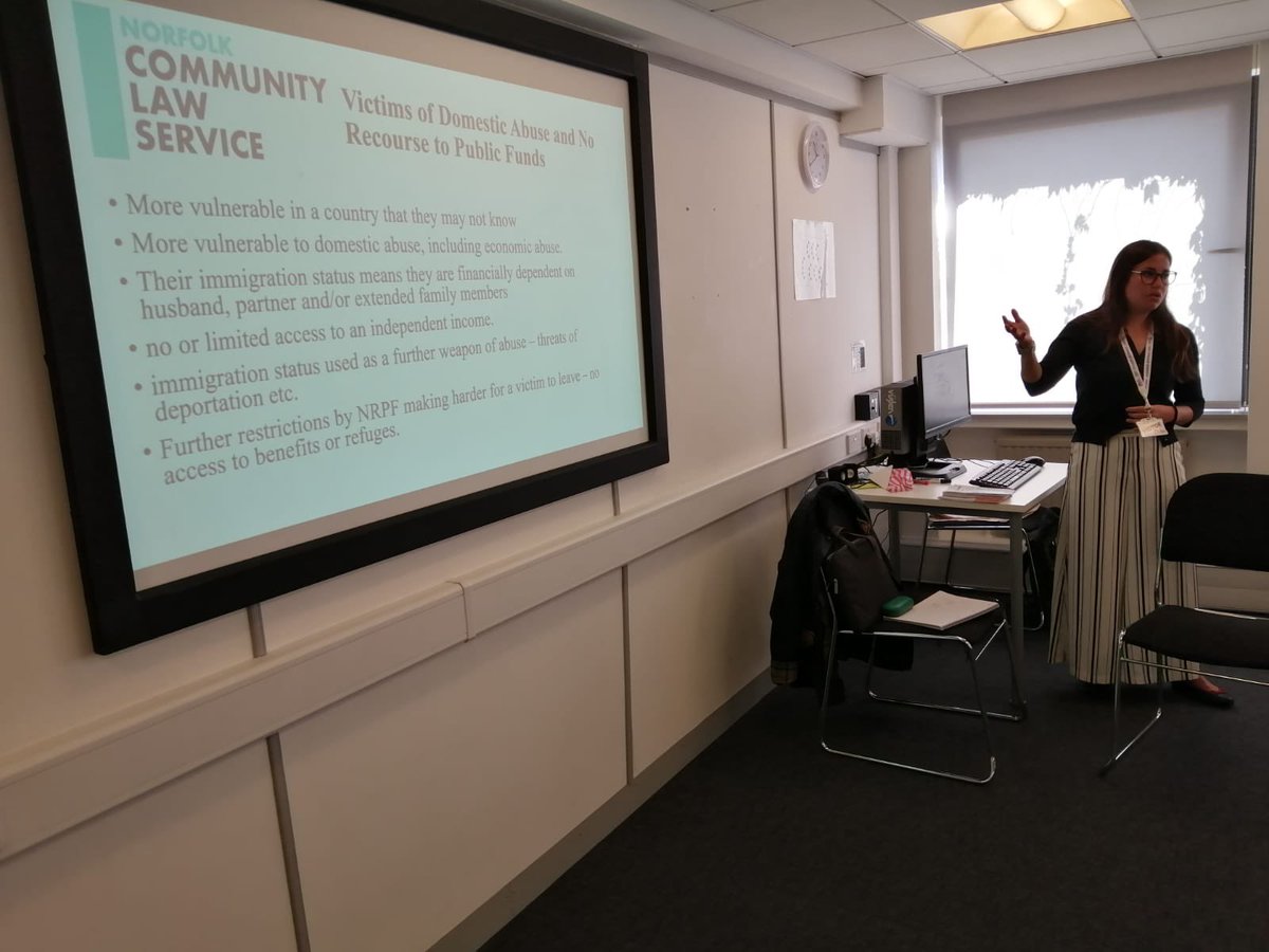 NCLawService's tweet photo. Our fabulous new #SocialWelfare #solicitor thanks to @The_LEF #justicefirstfellowship giving a training session on #NRPF #DomesticAbuse @norwichcollege #socialwork students #Norwich #Norfolk #legaleducation https://t.co/IxNAgXGk3b