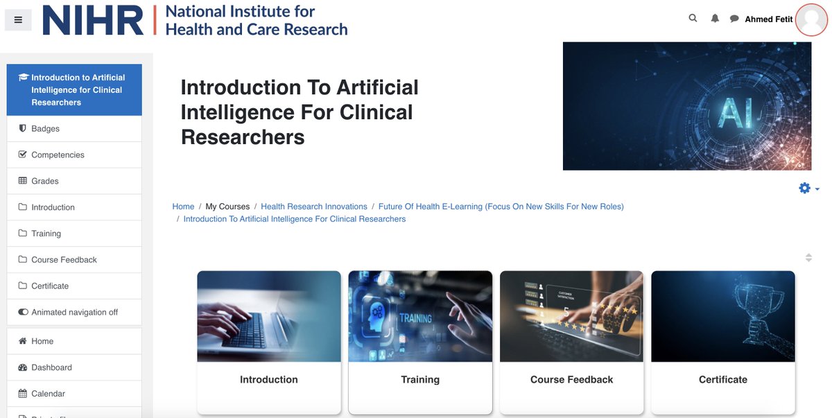 Imperial_IGHI's tweet photo. Thrilled to see the launch of this new e-learning course on #ArtificialIntelligence that we co-developed with @AI4HealthCentre.

Commissioned by @NIHRresearch, the course covers the practical, ethical &amp; regulatory considerations of the development &amp; use of AI in medical settings. https://t.co/ETPWmIXUfe