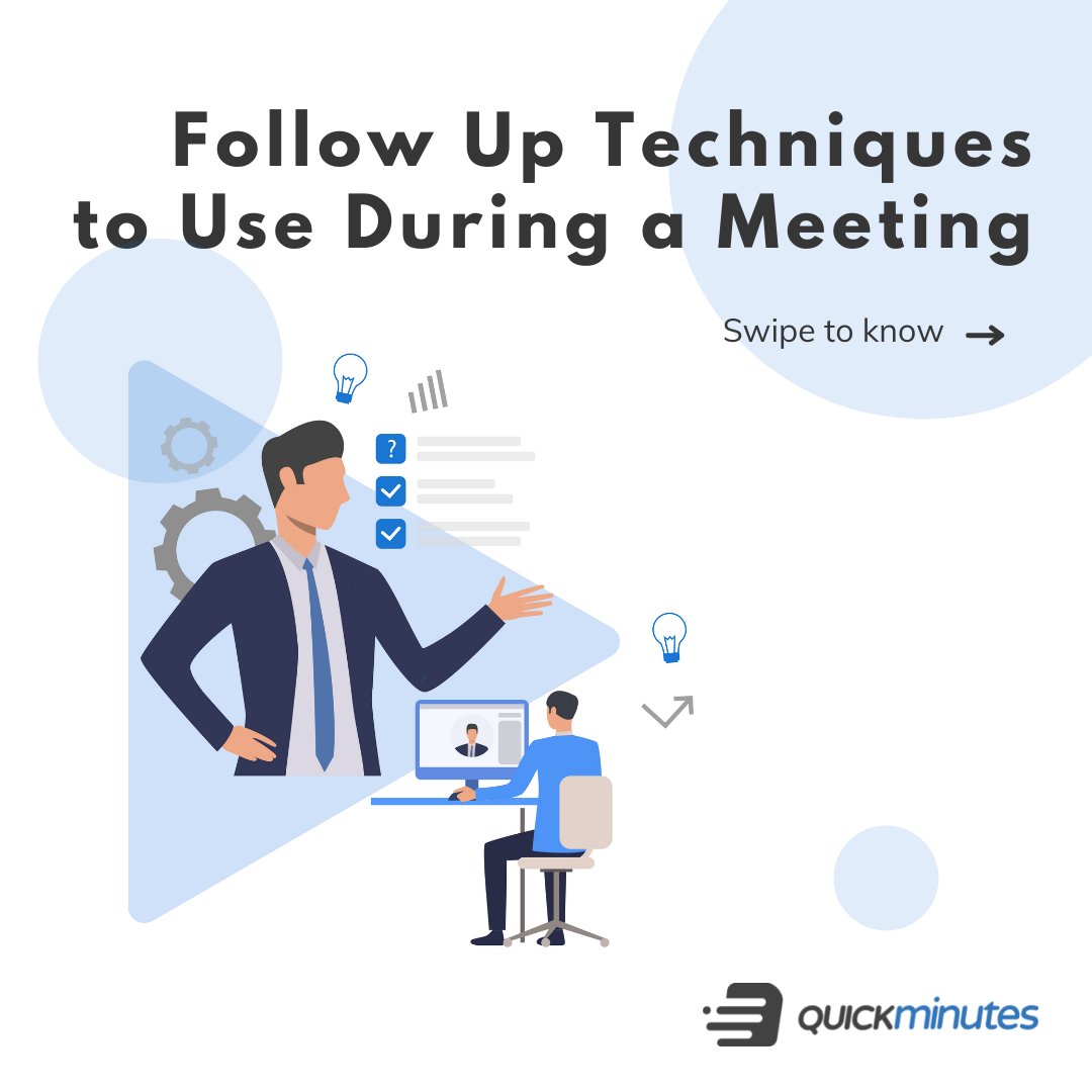 quick_minutes's tweet image. The follow up actions from your meetings determine the success of your outcomes📈

Check out our 4 follow up techniques to use during a meeting 🗒

#productivity #timeblocking #MeetingTechnology #Saas #workfromhome #workculture #remoteworktips #WFH #Hybridwork