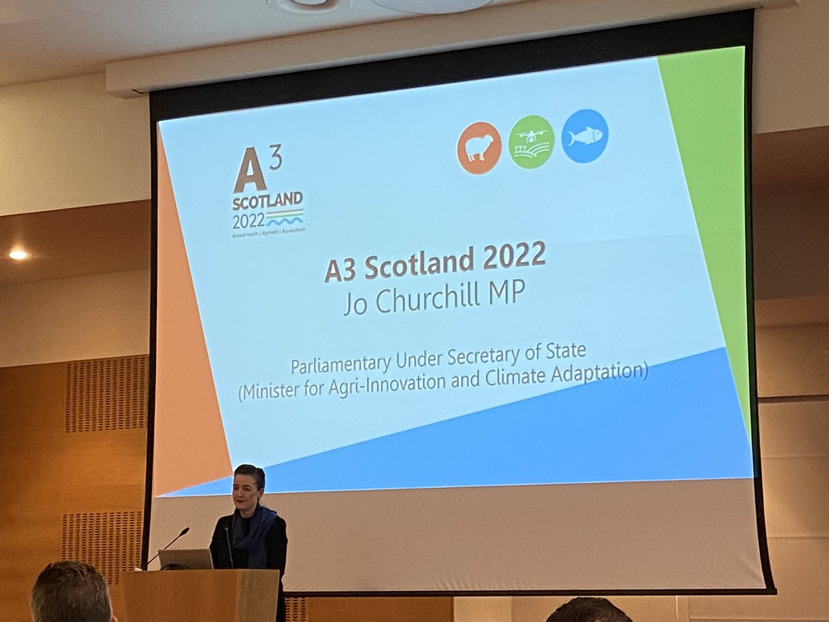 Great speech from <a href="/Jochurchill_MP/">Jo Churchill</a> at <a href="/A3Scotland/">A3 Scotland</a> - encouraging that she fully supports our farm to fork innovation strategy towards Agri-food sustainability. It was also nice to hear members <a href="/Crover_Tech/">Crover</a> &amp; <a href="/betabugsltd/">Beta Bugs Ltd.</a> get a name check too.