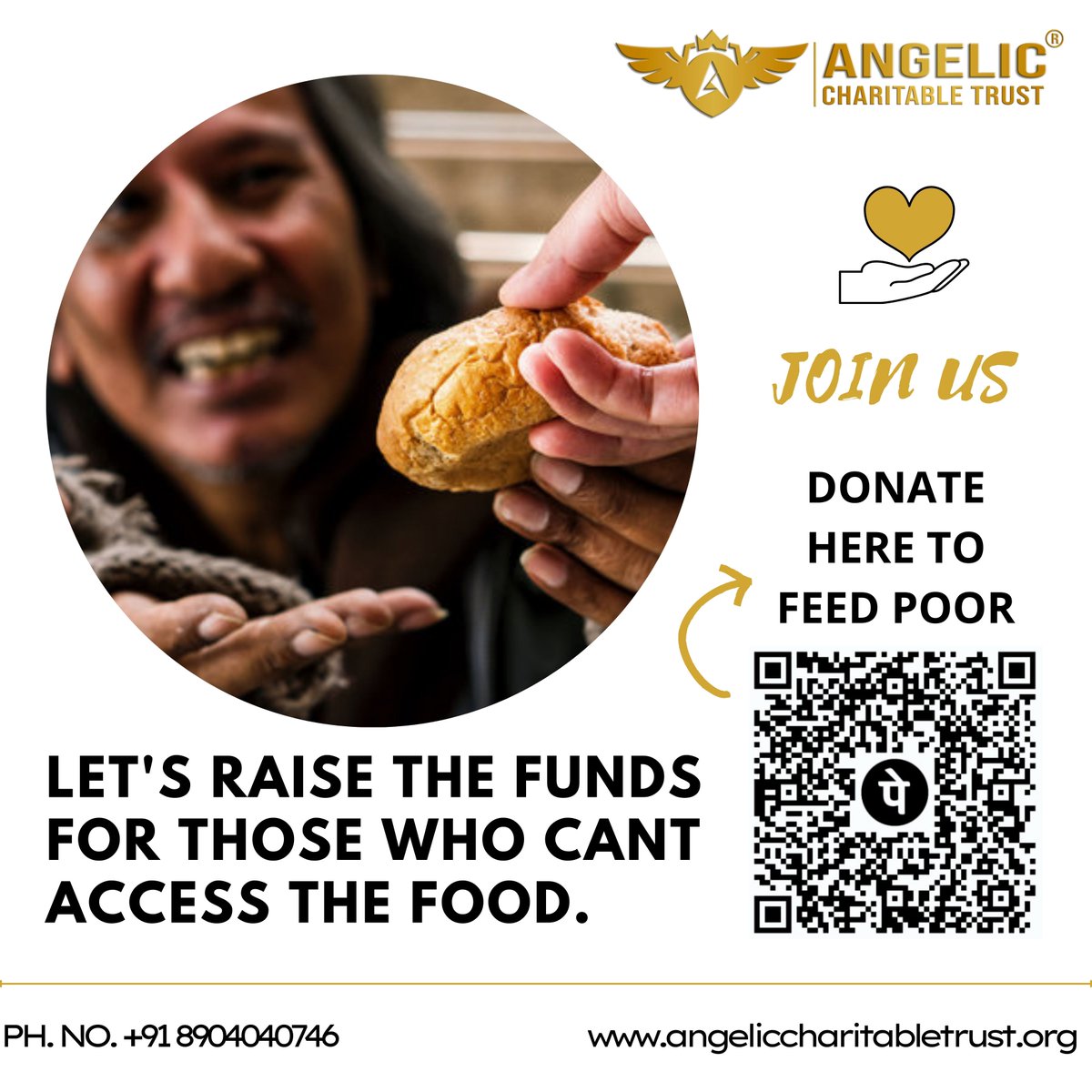 Angeliccharityt's tweet photo. let's raise the funds for those who cant access the food. 
Contribute here for needy .
UPI ID - 9113935305@hdfcbank , angelichelp@ybl , donate2angelic@axl
#Angelic
#ANGELICCHARITABLETRUST
#helpinghands #feedpoor #feedhomeless #homless #crowdfunding #fundraising #charity #donate https://t.co/i0ejdFkpBp