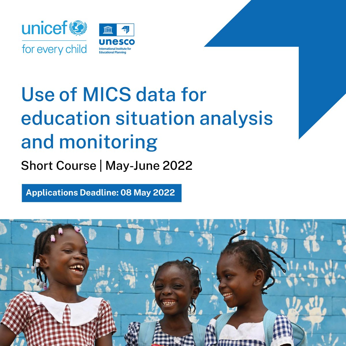Apply by 8 May for the <a href="/UNICEF/">UNICEF</a> &amp; IIEP-<a href="/UNESCO/">UNESCO 🏛️ #Education #Sciences #Culture 🇺🇳</a> Dakar short course on use of MICS data!
🗓️4 weeks (30 May – 26 June), 6 hours of training/week
🆓Free of charge
🗣️English
ℹbit.ly/3EPKQ9q

#IIEPTraining