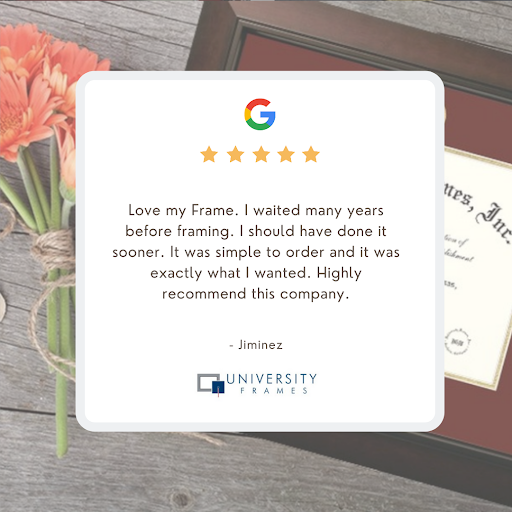 UniversityFrame's tweet image. Thank you for ordering from #UniversityFrames! ❤️ We are glad you finally got to frame your achievement. We make it easy to create and order a beautifully #customizedframe.

#customerreview #productreview #frameyourachievement #classof2022