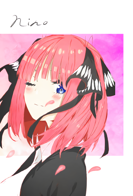 たとさんがTwitterに投稿した中野二乃(五等分の花嫁)のイラスト。