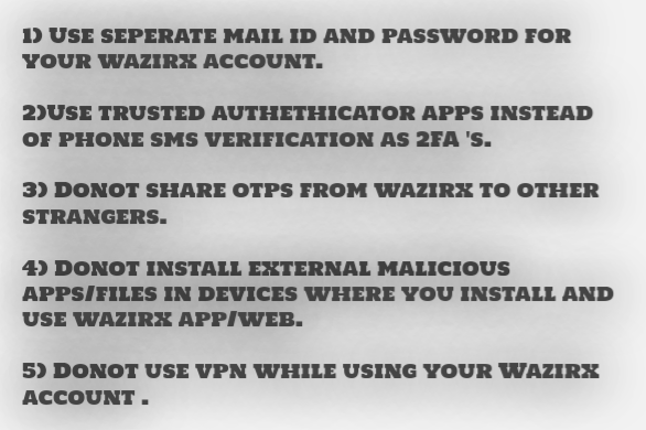 🔐5 WAYS TO KEEP YOUR WAZIRX ACCOUNT SAFE 🔐