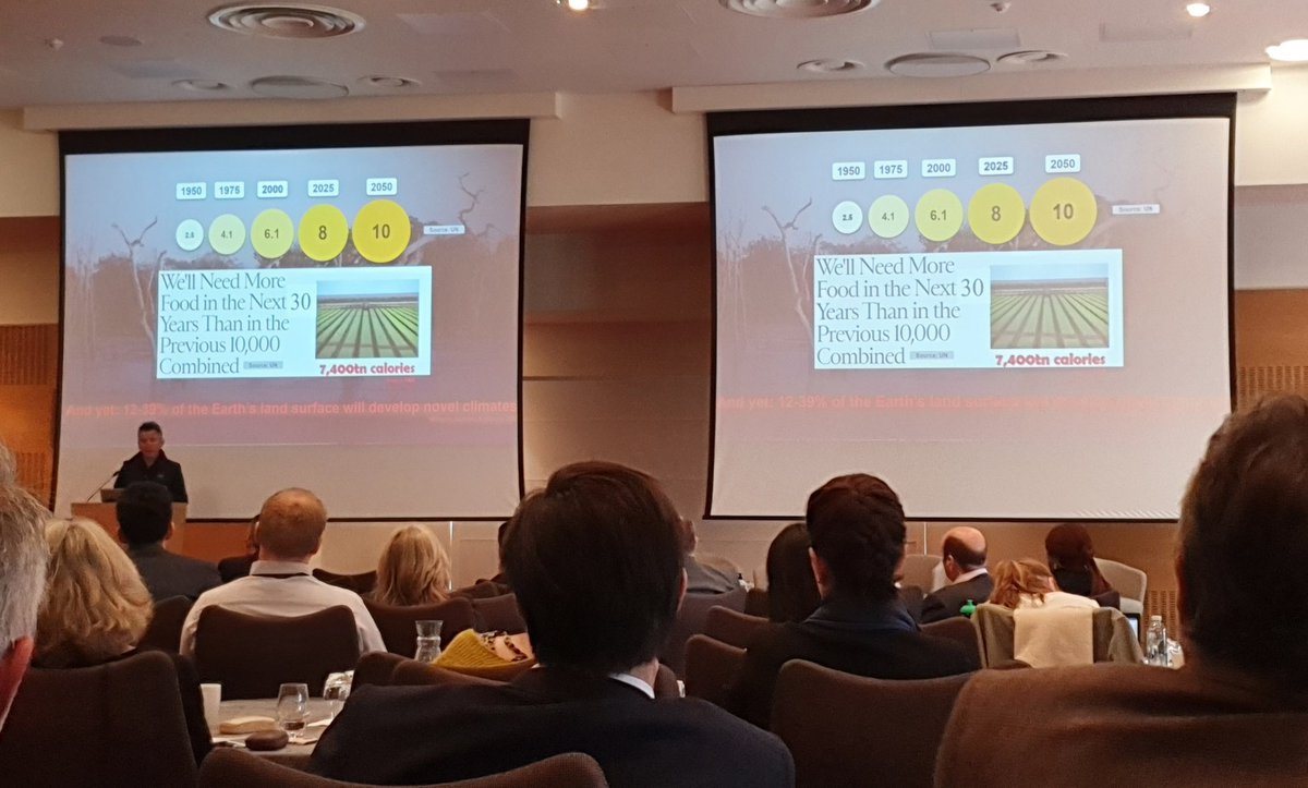 'We need more food in the next 30 years than in the previous 10,000 combined'. Keynote speaker David from @IntelligentGS addressing the challenges in the #agri sector at <a href="/A3Scotland/">A3 Scotland</a>. #agritech #Scotland