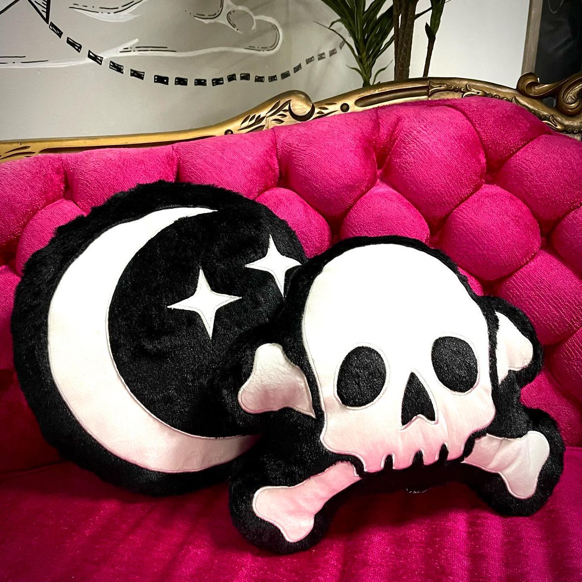 AttitudeCo's tweet photo. Perfect little cushions 🌞 
Find the Skull &amp; Bones and Moon &amp; Stars Fury Pillows on our site! 🖤
https://t.co/bzvCBl7Hg8
#darkhome #witchyhome #witch #witchofinstagram https://t.co/1UTqbnjGzp