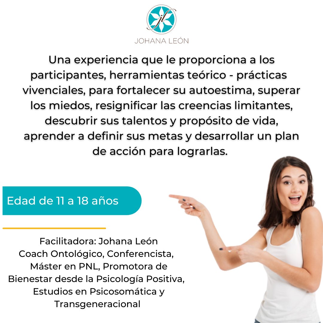 tomamoscoaching's tweet image. ¡Regresa a petición del público! El #taller para #adolescentes "Empoderate y Emprende".
Fecha: Sábado 21 de Mayo Hora: De 8:30 am a 5:30 pm.
Lugar: Espacios Duales en Las Mercedes - Caracas. Inversión: 1 cupo x 30$ / 2 cupos x 50$. 
Información: 0424-117.34.70. 
Cupos limitados