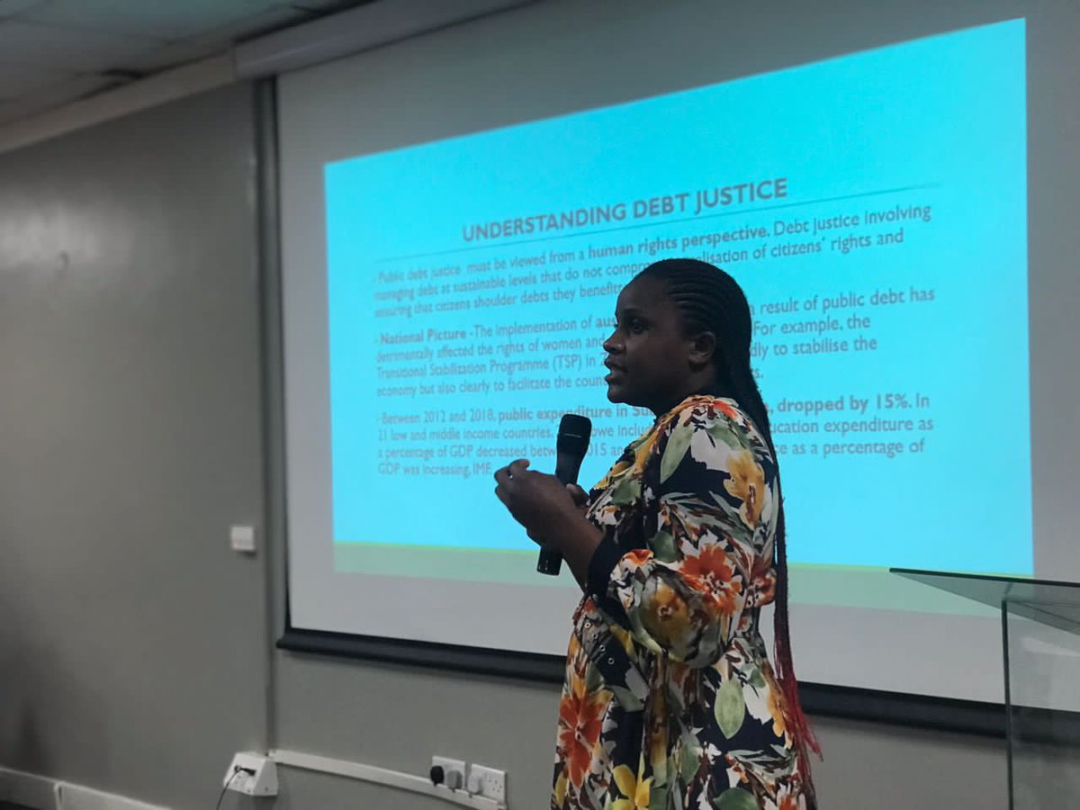 The_BigConvo's tweet photo. #PublicDebt justice must be reviewed from a human rights perspective. #DebtJustice invloves managing #debt at  sustainable levels that do not comprise the  realisation of citizens rights &amp; ensuring citizens shoulder debts they benefitted from. " - Angellah Mandoreba.
@ZIMCODD1 https://t.co/wJB1mgDWBu