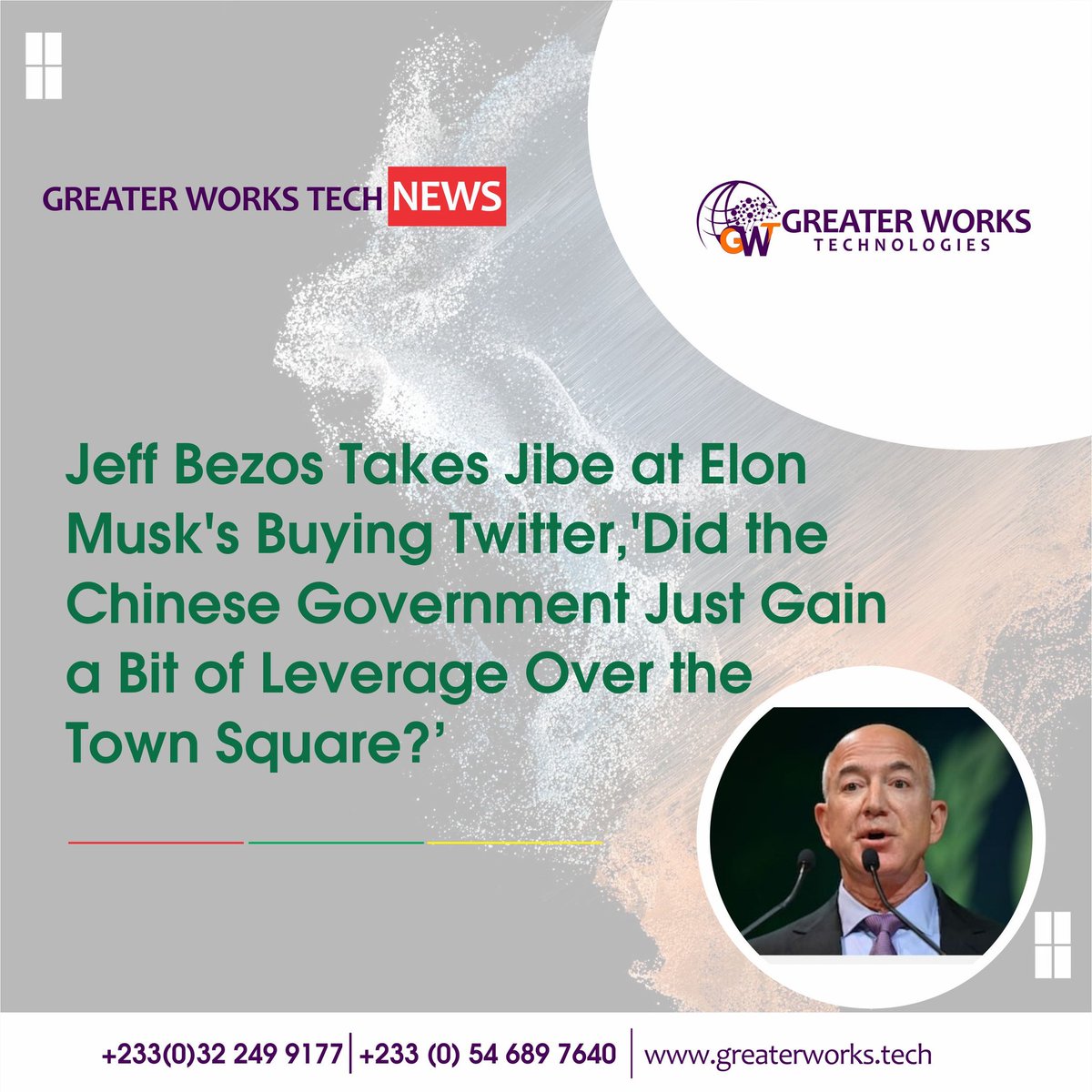 GreaterWorkTech's tweet image. HIGHLIGHTS
* Twitter is blocked in China, where Musk has key business interests

* Roughly half the cars Tesla sold last year were made at its Shanghai plan

* Activists expect Musk&apos;s ownership of Twitter will mean less moderation
What do you also think??

#greaterworks #website