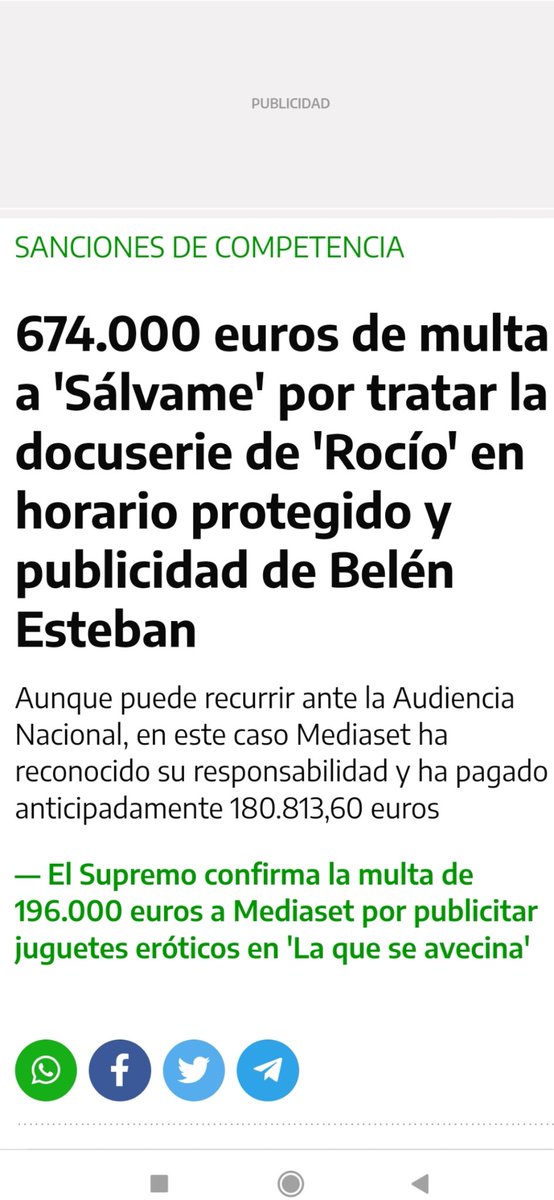 Que caro les está saliendo Rociito. Entre el pastón de dinero q le han pagado, la baja audiencia, las multas q le caen, el Otoño de la segunda parte que no llega ni quiere la audiencia pues no sé yo si lo de gafe va a ser cierto!🤭