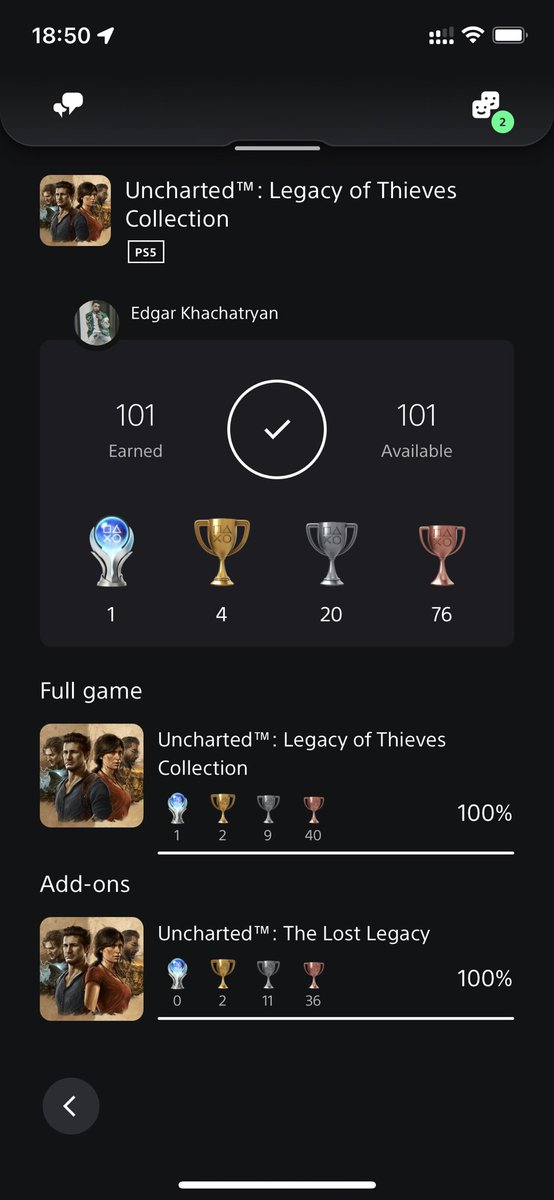 Platinum trophy 🏆#19 Uncharted: Legacy of Thieves Collection 
*Collect all the Trophies

#PlayStationTrophy #PS5Share,
#Uncharted4 
#UnchartedLostLegacy #TrophyShare