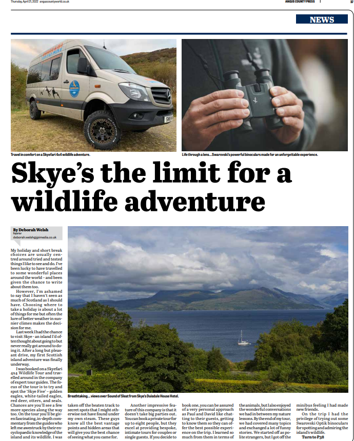 GECPRUK's tweet photo. Deborah Welsh inspires us with her #presstrip on a #Skyefari 4x4 Wildlife Tour to the Isle of Skye including her first birdwatching experience and spotting the ‘Skye Five’ through a pair of @swarovskioptik binoculars. To find out more, click here: https://t.co/yI9bXjbluS https://t.co/4WdwkLAsKB