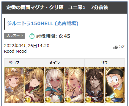 グラブル攻略 Gamewith 本日投稿頂いた150hell編成からgoodが多い編成を一部ご紹介 両面マグナ ユニ琴無 T Co 8ibtykf71s 両面マグナ クリ確 ユニ琴 7分前後 T Co Crfyk93pu9 両面マグナ ユニ琴 光アグロ無 T Co