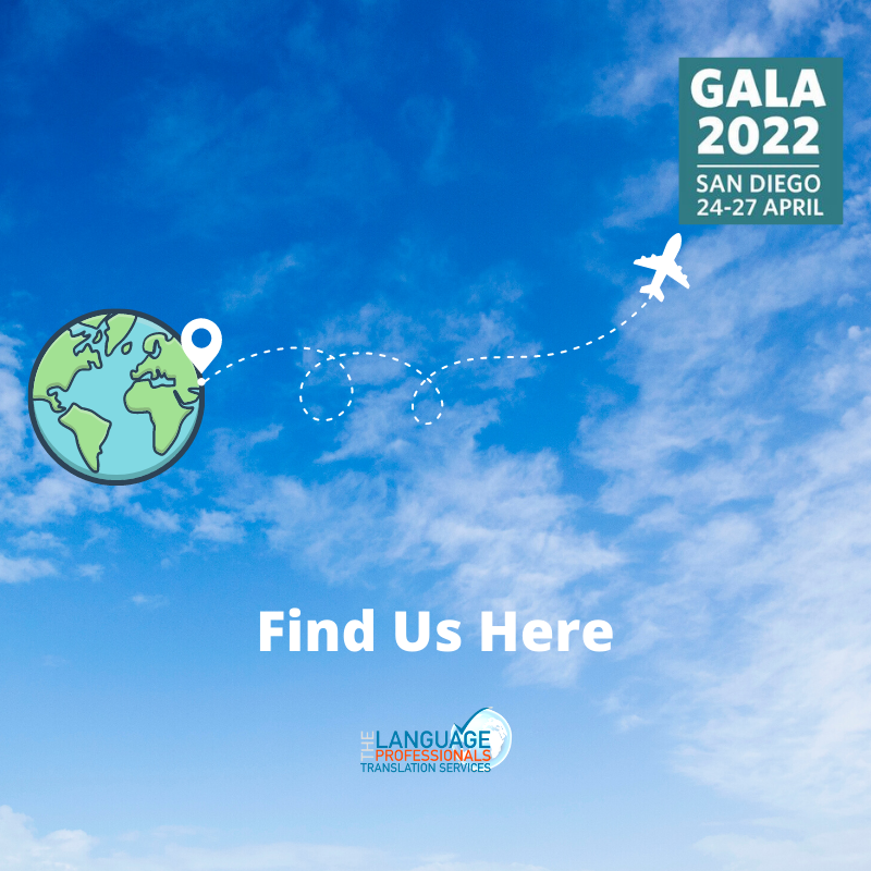Langpros's tweet photo. We are at GALA 2022 Conference in San Diego to discuss about the world that awaits us post-pandemic. See you in San Diego, USA - 24th - 27th April 

#Globalization #Localization #LangPros https://t.co/mBIhreZVOM