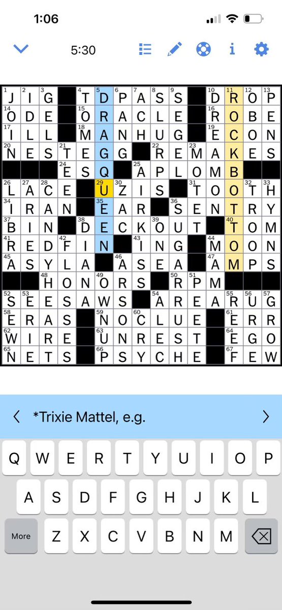 trixiemattel's tweet photo. I’m a @nytimes crossword puzzle clue today so please anticipate your parents texting you about it. https://t.co/cYrFdN4vBI