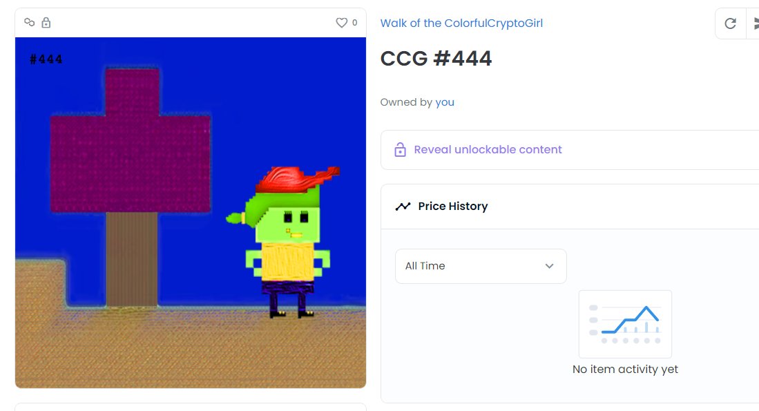 CCGirl_And_I's tweet photo. Check out my new NFT on OpenSea! https://t.co/fuFig70Nrm via @opensea

GM,the #NFT #444 is created🥳
Have a nice day🥰
#NFTCommunity #NFTCollection #nftcollector #PolygonNFT #OpenSeaNTF #NFTdrop #nftart #nftgallery #NFTs #nftsale #NFTartists #NFTmarketplace #NFTCommunityCryptoArt https://t.co/XgORKhf0XQ