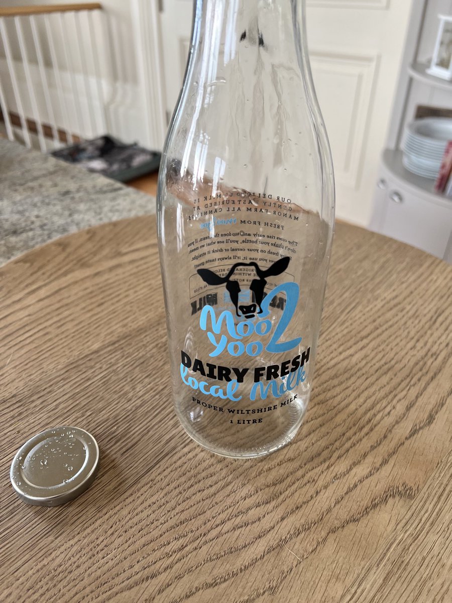 sharrond62's tweet photo. Started doing this… getting milk from rowde farm in a refillable glass bottle, family seems to love it too, just doing lots of little bits ( helping the planet/ and farmers) https://t.co/POWZm8SXij