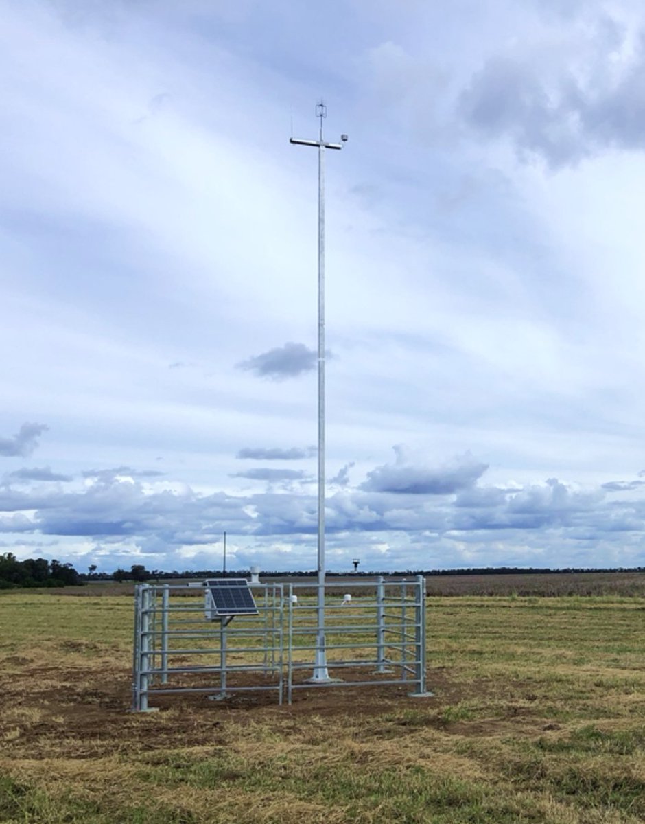 First Inversion Tower installed by <a href="/GoannaAg/">Goanna Ag</a> as part of <a href="/theGRDC/">GRDC</a> and <a href="/CottonResearch/">CRDC</a> funded network. 100 to be installed from Emerald to Hay over next 6 months. World leading technology to mitigate risk for Australian growers