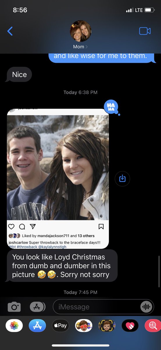 JoshCarlow's tweet photo. Roasted by my own mom 😂 https://t.co/AASq3LrMdQ