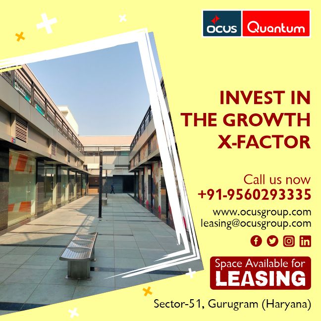 ocus_group's tweet image. OCUS QUANTUM | INVEST IN THE GROWTH X-FACTOR
#mall #retail shops #office spaces #cafe #utilities #kids shop #food court #real estate #business #booking #purchase #sale #leasing #Sector-51, Gurugram, Haryana #leasing@ocusgroup.com #www.ocusgroup.com #+91-9560293335