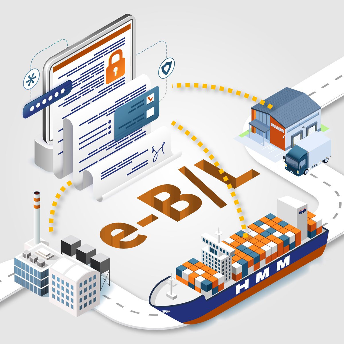 HMM__official's tweet photo. #HMM successfully completed its trial use of the electronic Bills of Lading (e-B/L) between China and India by using digital platform of Bolero International. . You can't imagine how many papers are consumed to deal with each B/L! Read more details at: https://t.co/u97z1ySM5a. https://t.co/fYNBnHRE3L