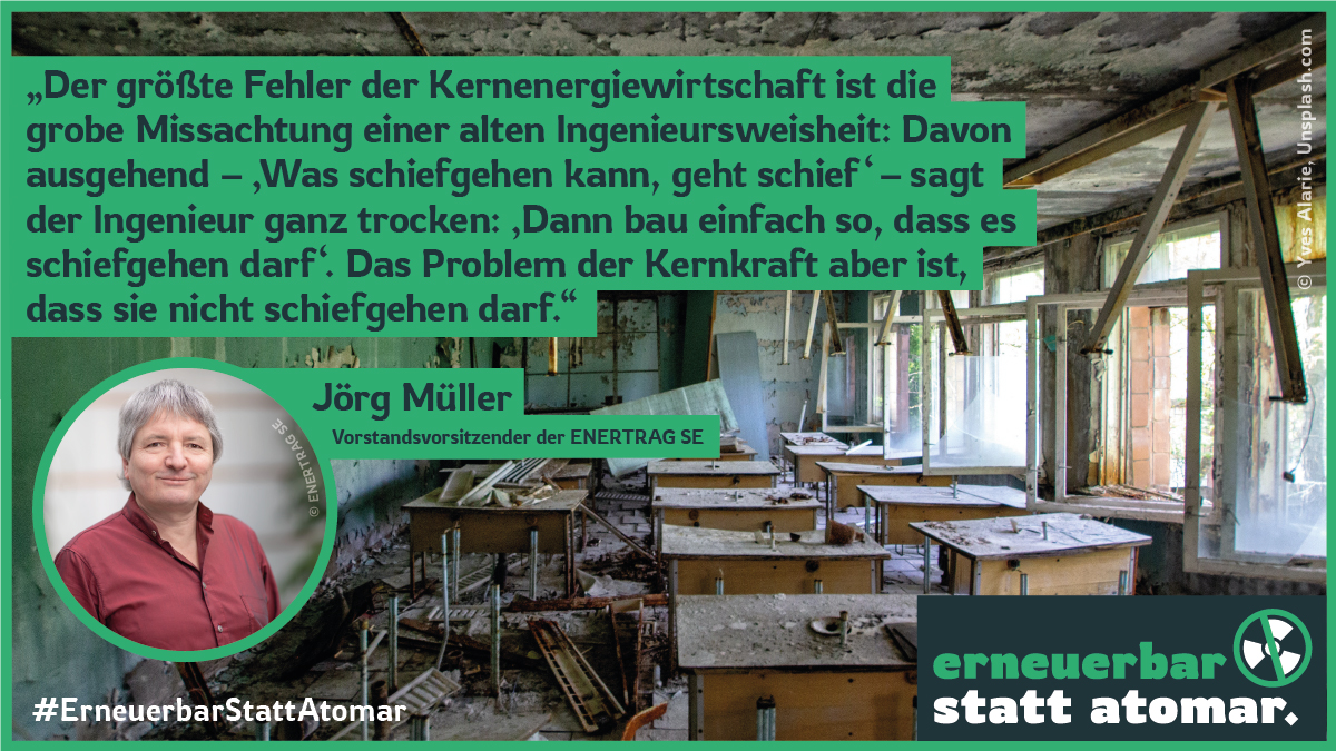 ENERTRAG (@enertrag) on Twitter photo Anlässlich des Tschernobyl Jahrestages empfehlen wir folgendes Video 🎥 „36 Jahre nach Tschernobyl: Wie prägte der Reaktorunfall persönliche Biographien?“ Zu sehen ist unter anderem unser CEO <a href="/Energetiker/">Jörg Müller</a>
youtube.com/watch?v=TRBkVE…
#ErneuerbarStattAtomar #renewables Anlässlich des Tschernobyl Jahrestages empfehlen wir folgendes Video 🎥 „36 Jahre nach Tschernobyl: Wie prägte der Reaktorunfall persönliche Biographien?“ Zu sehen ist unter anderem unser CEO <a href="/Energetiker/">Jörg Müller</a>
youtube.com/watch?v=TRBkVE…
#ErneuerbarStattAtomar #renewables