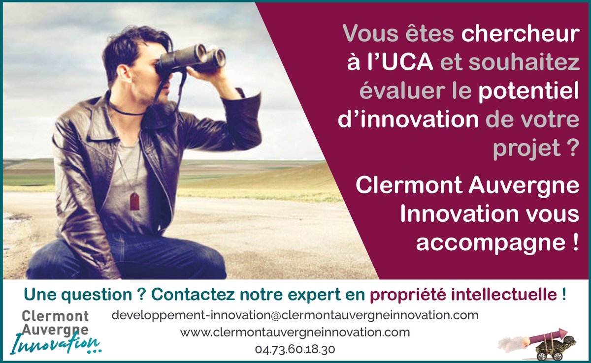 Aujourd’hui, c’est la journée mondiale de la propriété intellectuelle ! Vous êtes chercheur à l’<a href="/UCAuvergne/">UCA</a> et souhaitez savoir si vos résultats sont protégeables ? 🤔 <a href="/CAI_Clermont/">Clermont Auvergne Innovation</a> vous accompagne pour construire, avec vous, la meilleure stratégie PI ! ⤵ clermontauvergneinnovation.fr/chercheurs/det…