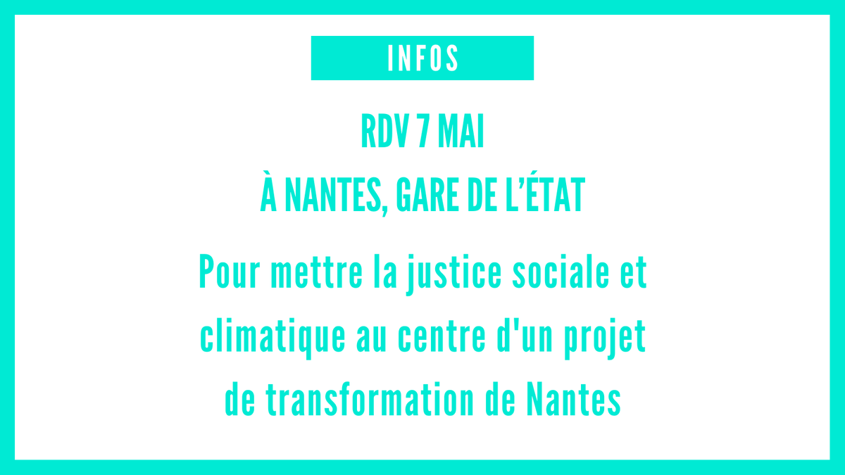 Ambass2D's tweet photo. Rdv ce 7 mai, à Nantes - Gare de l’État 
pour construire ensemble l'écosystème

Transiscope et Livre Blanc pour le Climat s’associent pour réunir habitant·es, alternatives pour la justice sociale et climatique et élu·es de la métropole dans un même projet de transition Nantais⚒️ https://t.co/1ioYhYOH8T